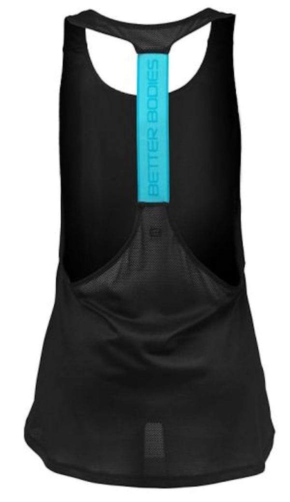 Better Bodies Women's Athlete Mesh Tank Black/Turquoise|Women's Clothing|Mass For Life|