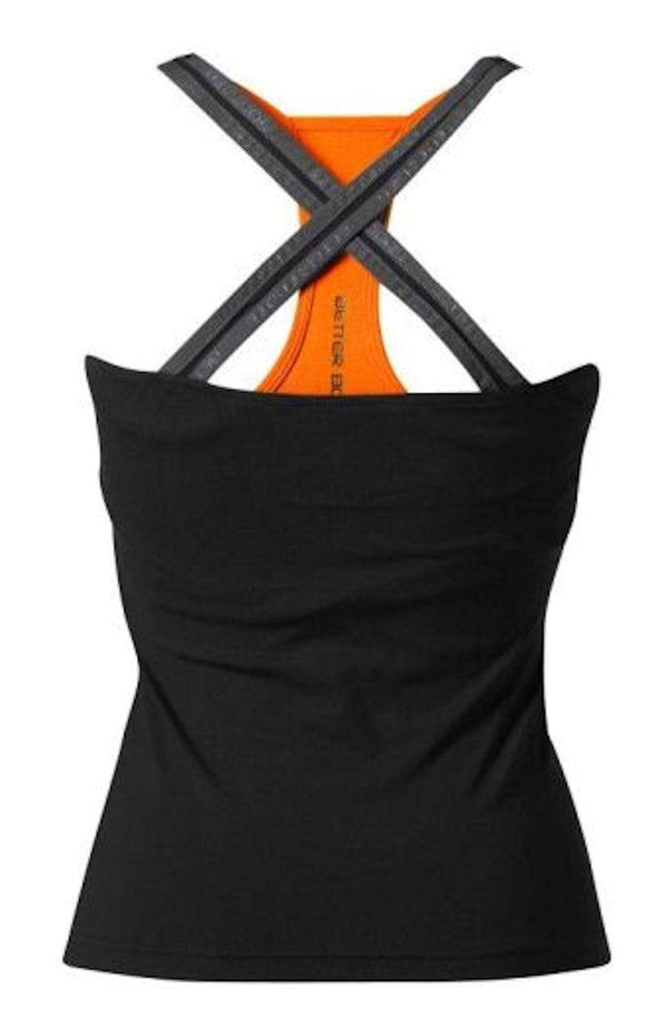 Better Bodies Support 2-Layer Top Black/Orange||Mass For Life|