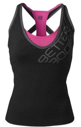 Better Bodies Support 2-Layer Top Black/Pink|Women's Clothing|Mass For Life|