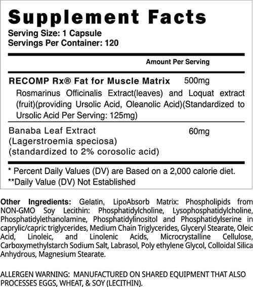 Blackstone Labs Recomp Rx 120 caps|Lean Muscle|Mass For Life|