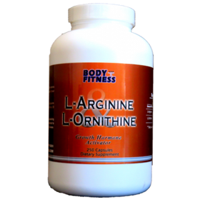 Body and Fitness L-Arginine & L-Ornithine 750 mg 250 Capsules|Amino Acids|Mass For Life|