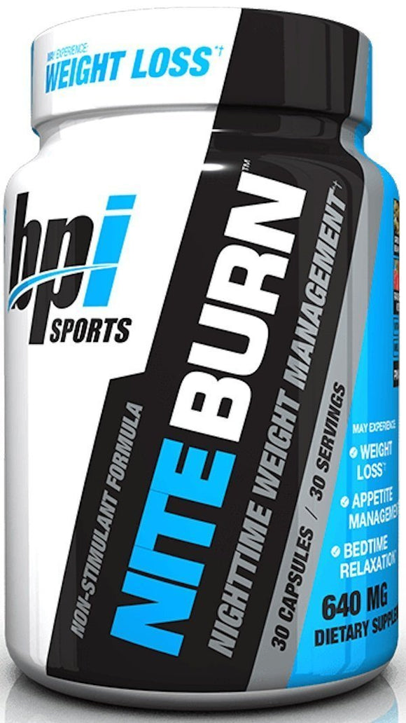 BPI Sports Nite-Burn 30 Caps|Fat Burner|Mass For Life|
