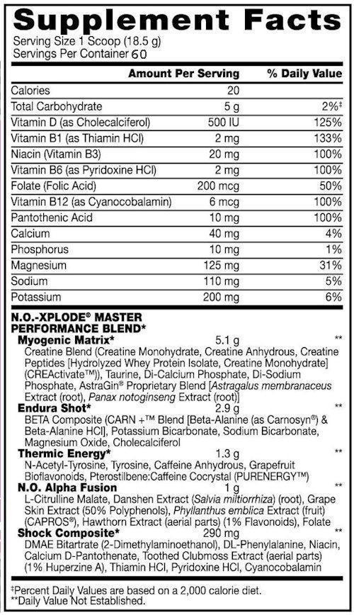 BSN NO Xplode Legendary 60 servings|Pre-Workout|Mass For Life|