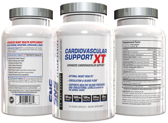SNS Serious Nutrition Solutions Cardiovascular Support XT 120 VCaps|Heart Health|Mass For Life|