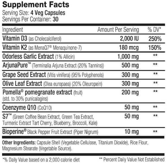 SNS Serious Nutrition Solutions Cardiovascular Support XT 120 VCaps|Heart Health|Mass For Life|