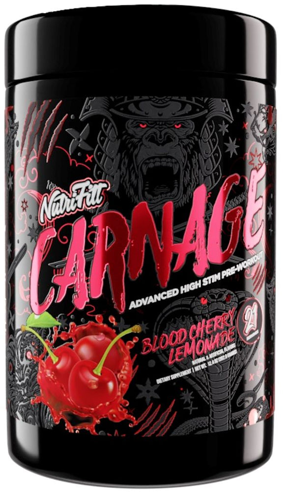 NutriFitt Carnage Advanced High Stim Pre-Workout|Pre-Workout|Mass For Life|