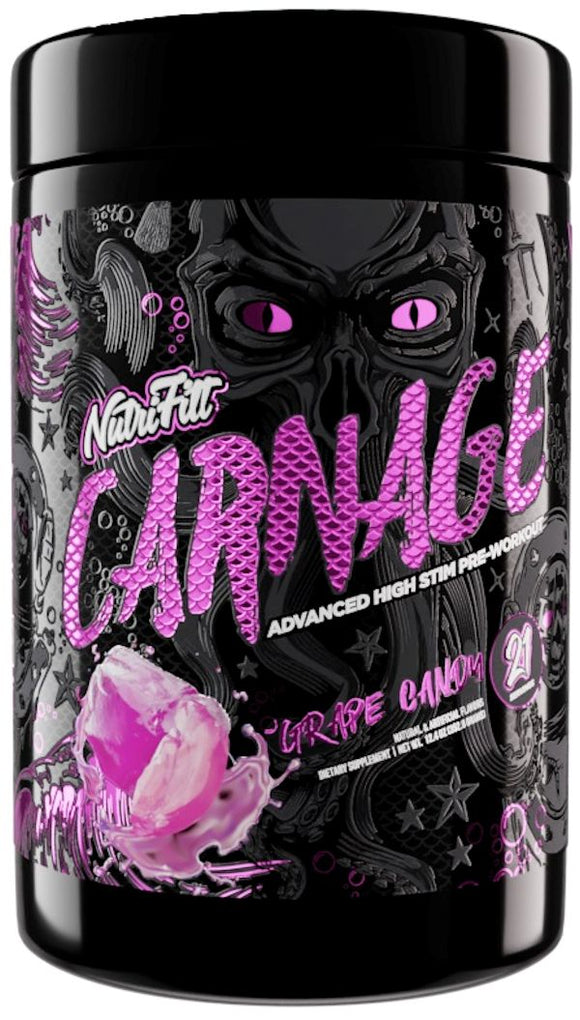 NutriFitt Carnage Advanced High Stim Pre-Workout|Pre-Workout|Mass For Life|