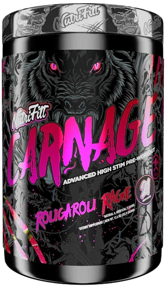 NutriFitt Carnage Advanced High Stim Pre-Workout|Pre-Workout|Mass For Life|