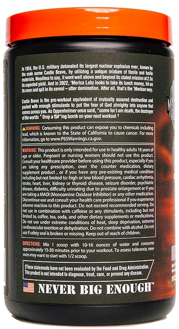 Merica Labz Castle Bravo pre-workout|Pre-Workout|Mass For Life|
