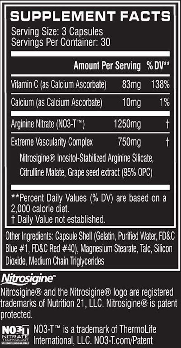 Cellucor NO3 Chrome 90 Caps|Muscle Pumps|Mass For Life|