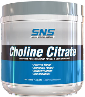 SNS Serious Nutrition Solutions Choline Citrate Powder|Stress Aid|Mass For Life|