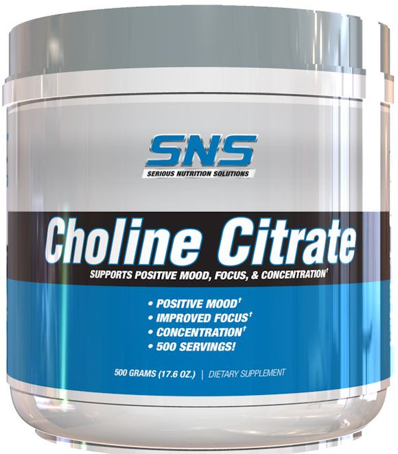SNS Serious Nutrition Solutions Choline Citrate Powder|Stress Aid|Mass For Life|