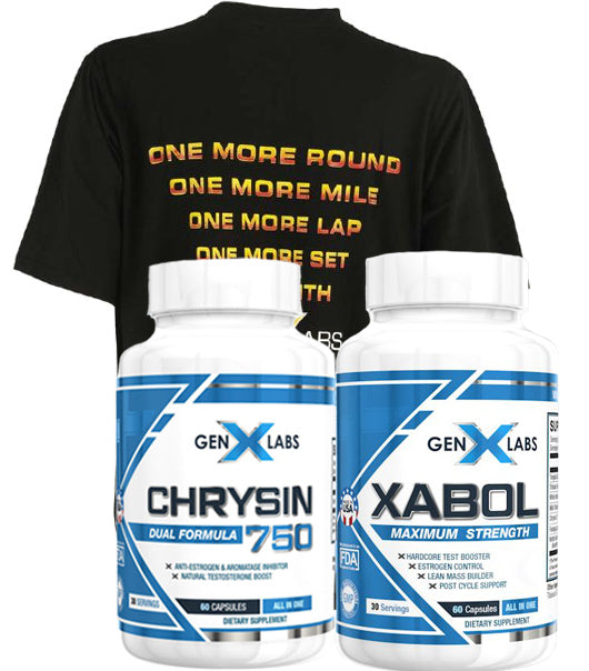 GenXLabs The Best Test Stack X-Abol with Chrysin with FREE T-Shirt|Test Booster|Mass For Life|