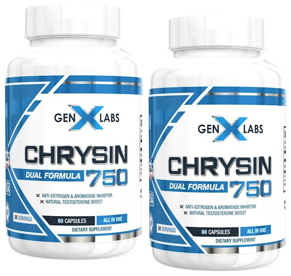 GenXLabs Chrysin 750 Double Pak|Test Booster|Mass For Life|