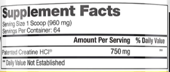 Con-Cret Creatine HCI 64 servings|Creatine|Mass For Life|