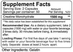 NutraKey Creatine Monohydrate caps Fact