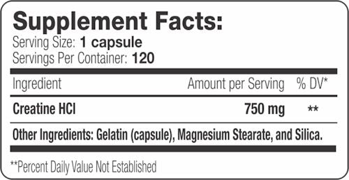SNS Serious Nutrition Solutions Creatine HCI 120 caps|Creatine|Mass For Life|