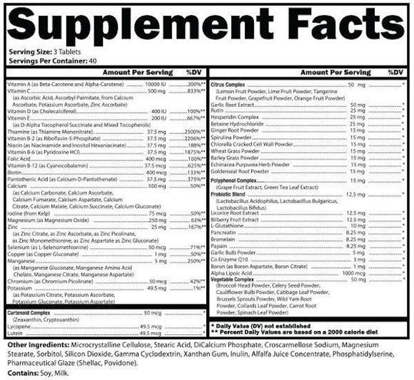CTD Sports Multi-Elite Multivitamin 120 tabs|Multi Vitamin|Mass For Life|
