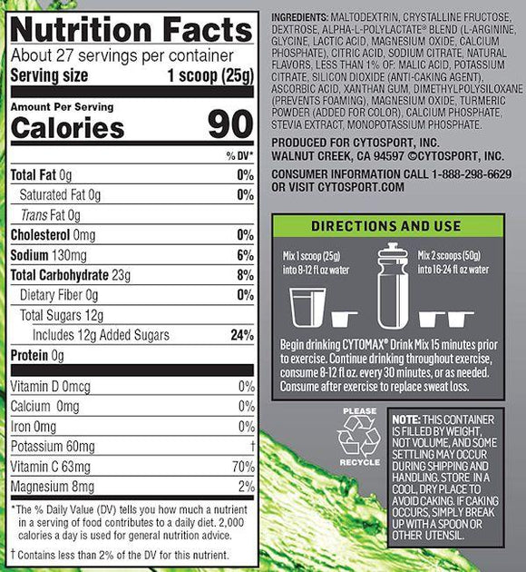 CytoSport Cytomax 1.5 lbs 27 servings|Pre-Workout|Mass For Life|