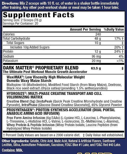 MHP Dark Matter 3.22lbs|Creatine|Mass For Life|