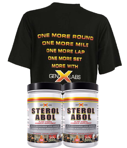 GenXLabs SterolABOL double pak with FREE T-Shirt|Test Booster|Mass For Life|