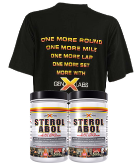 GenXLabs SterolABOL double pak with FREE T-Shirt|Test Booster|Mass For Life|