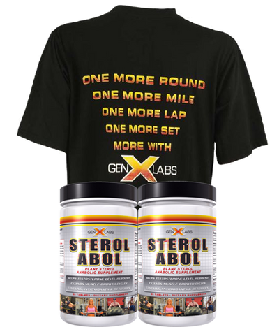 GenXLabs SterolABOL double pak with FREE T-Shirt|Test Booster|Mass For Life|