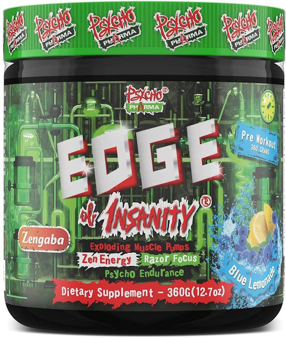 Psycho Pharma Edge of Insanity with Zengaba|Pre Workout|Mass For Life|