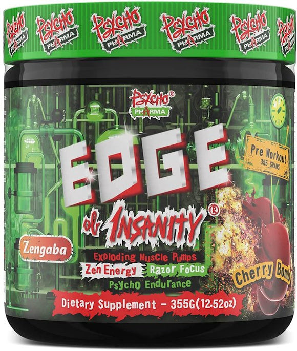 Psycho Pharma Edge of Insanity with Zengaba|Pre Workout|Mass For Life|
