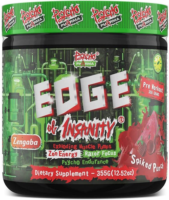 Psycho Pharma Edge of Insanity with Zengaba|Pre Workout|Mass For Life|