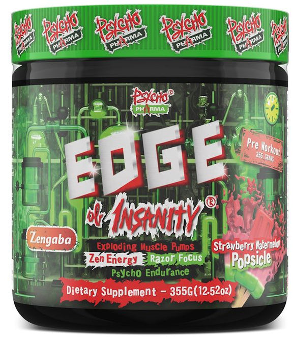 Psycho Pharma Edge of Insanity with Zengaba|Pre Workout|Mass For Life|