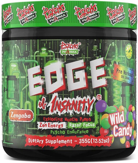Psycho Pharma Edge of Insanity with Zengaba|Pre Workout|Mass For Life|