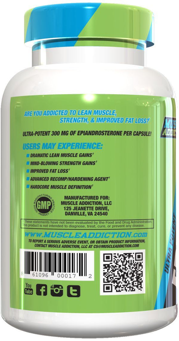Muscle Addiction EpiAndro 300 60 capsules|Muscle Growth|Mass For Life|