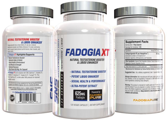 SNS Serious Nutrition Solutions Fadogia XT 120 Caps|Test Booster|Mass For Life|