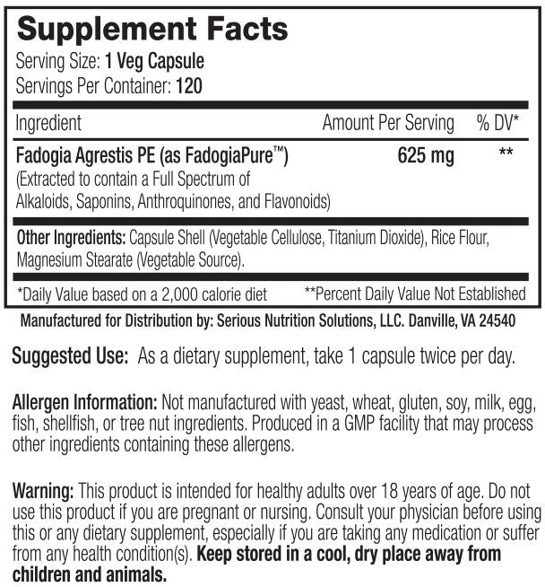 Serious Nutrition Solution Fadogia XT SNS Testosterone Booster fact