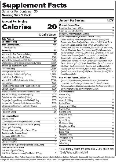 FinaFlex Total Multi Pak 30 days|Multi Vitamin|Mass For Life|