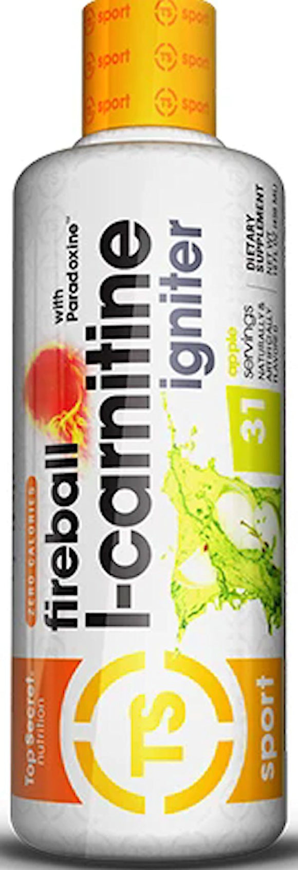 Top Secret Nutrition Fireball L-Carnitine Liquid 31 servings|Carnitine|Mass For Life|