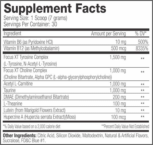 Serious Nutrition Solutions Focus XT Caffeine Free Fruit Punch facts