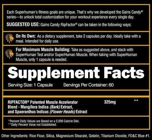 Alpha Lion Gains Candy RipFACTOR 60 Capsules|Lean Muscle|Mass For Life|