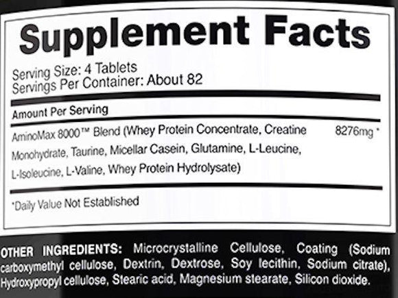 Gaspari Nutrition AminoMax 8000 325 tabs.|Amino Acids|Mass For Life|
