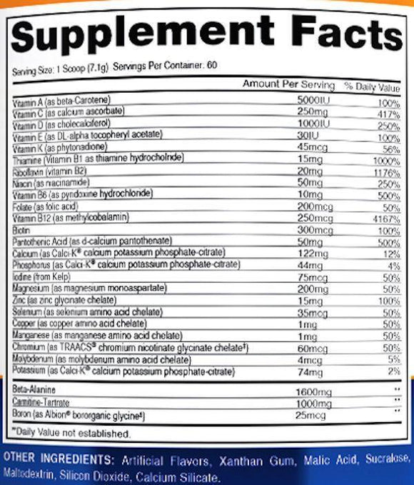 Gaspari Nutrition Anavite Powder 60 servings|Multi Vitamin|Mass For Life|