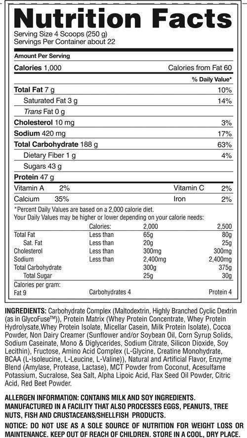 Gaspari Nutrition Real Mass 12lbs|Protein|Mass For Life|