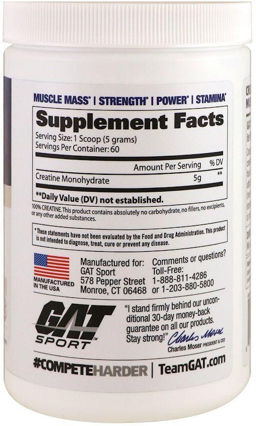GAT Sport Creatine 300 gms|Creatine|Mass For Life|