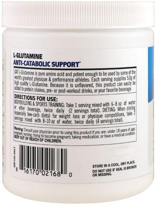 GAT Sport L-Glutamine 100 servings|Glutamine|Mass For Life|