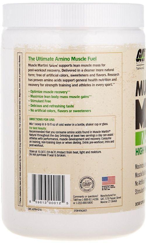 GAT Sport Muscle Martini Natural 30 servings|Pre Workout|Mass For Life|