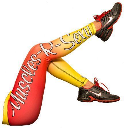 GenXLabs Clothing Yellow - Orange -Red / X-Small GenXlabs Active Print Legging Muscles-R-Sexy