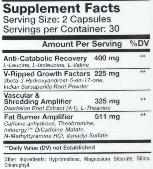 GenXLabs V-Ripped Cutting Formula|Hardcore|Mass For Life|