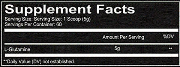 Redcon1 Glutamine 60 Servings fact