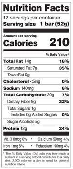 Quest Gooey Caramel protein bar label