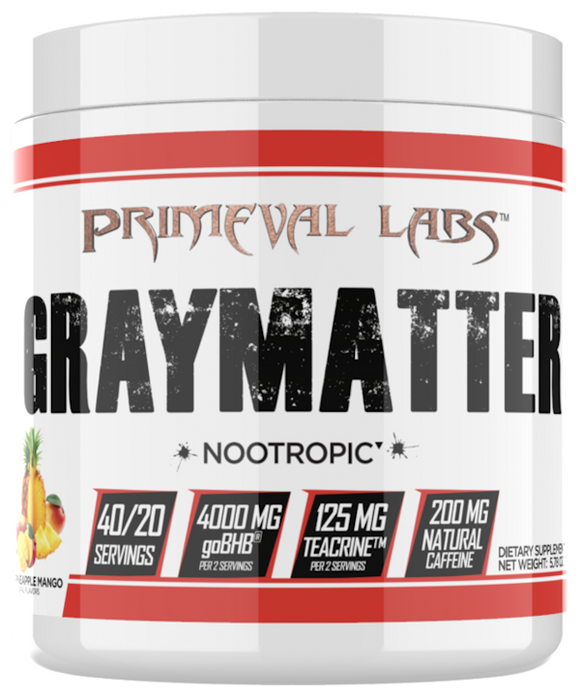 Primeval Labs Gray Matter|Pre Workout|Mass For Life|